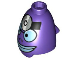 Minifigure, Head Modified SpongeBob Doctor Pattern: {светло виолетов}