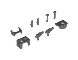 Minifigure, Armor Leg Anti-Blast Kama: {тъмно каменно сив}