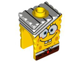 Minifigure, Head Modified SpongeBob SquarePants with Bandage Pattern: {ярко жълт}