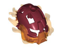 Bionicle Mask Raanu with Marbled Trans-Orange Pattern: {нов тъмно червен}