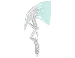 Bionicle Weapon Broad Axe with Marbled Trans-Light Blue Pattern (Strakk): {бял}