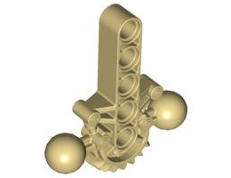 Bionicle Hips / Lower Torso with 2 Ball Joints and 7 Tooth Half Gear: {тухлено жълт}