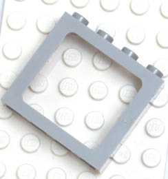 Window 1 x 4 x 3 Train - 2 Hollow Studs and 2 Solid Studs : {умерено каменно сив}