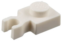 Plate, Modified 1 x 1 with U Clip Thin (Vertical Grip): {бял}