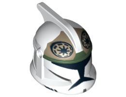 Minifigure, Headgear Helmet SW Clone Trooper with Holes, Clone Gunner Pattern: {бял}