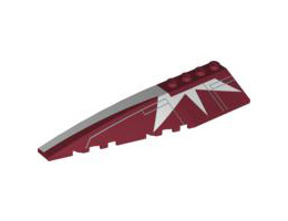 Wedge 12 x 3 Left with SW White Stripe and Starburst Pattern: {нов тъмно червен}