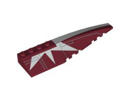 Wedge 12 x 3 Right with SW White Stripe and Starburst Pattern: {нов тъмно червен}