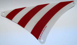 Cloth Sail Triangular 17 x 20 with Red Stripes Pattern: {светло каменно сив}