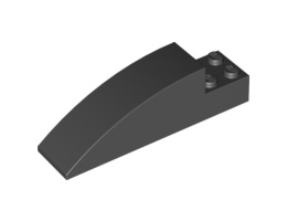 Slope, Curved 8 x 2 x 2 : {черен}