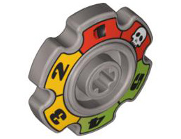 Technic Tread Sprocket Wheel Small with Glatorian Game Pattern: {сребрист}