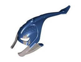 Bionicle Mask Kiina with Marbled Flat Silver Pattern: {земно син}