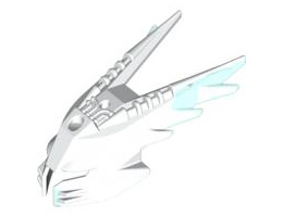 Bionicle Mask Spiked Ice with Marbled Trans-Light Blue Pattern (Gelu): {бял}