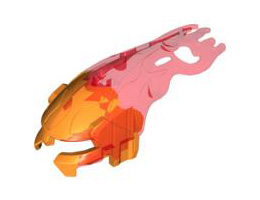 Bionicle Mask Berix with Marbled Orange Face: {ярко червен}