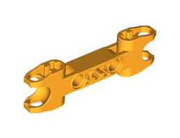 Technic, Axle and Pin Connector 2 x 7 with Two Ball Joint Sockets, Squared Ends and Axle Hole in Center: {огнено жълто-оранжев}