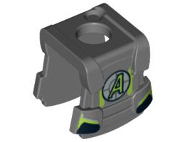 Minifigure, Armor Breastplate with Back Stud, Agents Logo Pattern: {тъмно каменно сив}