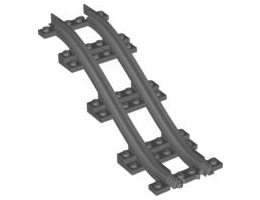 Train, Track Plastic, Narrow, Ramp, 5 Bricks Elevation: {тъмно каменно сив}