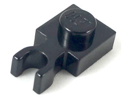 Plate, Modified 1 x 1 with U Clip Thin (Vertical Grip): {черен}