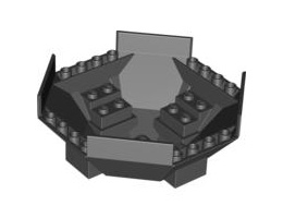 Cockpit 10 x 10 x 4 Octagonal with Axle Hole: {черен}