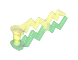 Wave Angular (Electric Zigzag, Castle Magic Spark) with Marbled Trans-Bright Green Pattern: {прозрачно флуорисциращо зелен}