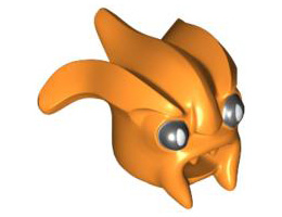 Minifigure, Head Modified Kranxx with Black Eyes and Open Mouth Pattern: {ярко оранжев}