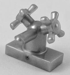 Tap 1 x 2 with Dual Handles, Large / Sink Faucet : {сребрист}