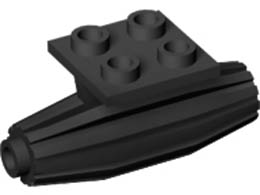 Engine, Strakes, 2 x 2 Thin Top Plate: {черен}