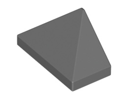 Крайна плочка ръб на покрив 1X2/45° : {тъмно каменно сив}