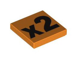 Плоска плочка 2X2 No. 157: {ярко оранжев}
