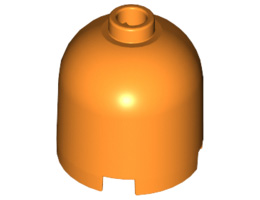 Brick, Round 2 x 2 x 1 2/3 Dome Top - Blocked Open Stud: {ярко оранжев}