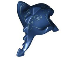 Minifigure, Headgear Head Cover, Manta Ray with White Pattern: {земно син}