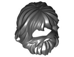 Minifigure, Hair Beard and Mouth Hole: {черен}