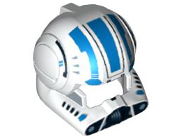 Minifigure, Headgear Helmet SW Clone Pilot with Open Visor and Blue Markings Pattern: {бял}