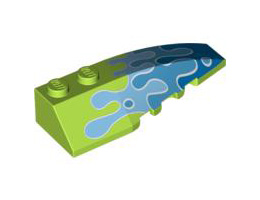 Wedge 6 x 2 Right with Blue Water Splash Pattern: {ярко жълто-зелен}