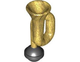 Minifigure, Utensil Horn with Black Bulb Pattern : {топло златист}