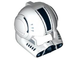 Minifigure, Headgear Helmet SW Clone Pilot with Open Visor and Black Markings Pattern: {бял}