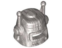 Minifigure, Headgear Helmet with Eye Slot and Antennae: {металическо сребрист}