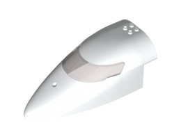 Aircraft Fuselage Forward Top Curved 8 x 16 x 5 with Trans-Black Glass : {бял}