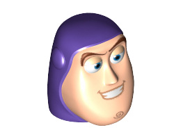 Minifigure, Head Modified Buzz Lightyear Pattern: {светло виолетов}