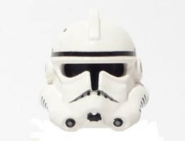 Minifigure, Headgear Helmet SW Clone Trooper Ep.3 Pattern with Dotted Mouth : {бял}