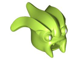 Minifigure, Head Modified Kranxx with Black Eyes and Open Mouth Pattern: {ярко жълто-зелен}