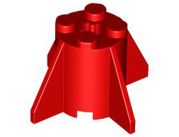 Brick, Round 2 x 2 x 2 with Fins: {ярко червен}
