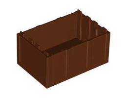 Container, Trunk Bottom 4 x 6 x 2 1/3 : {червеникаво-кафяв}