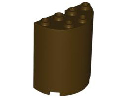 Стенен елемент, объл 2X4X4: {тъмно кафяв}