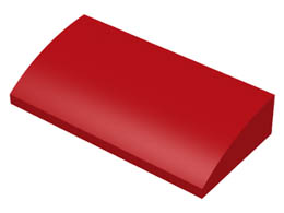 Slope, Curved 2 x 4 x 2/3 without Bottom Tubes: {ярко червен}