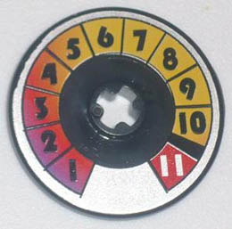 Technic, Disk 3 x 3 with Numbers 1 to 11 Pattern: {черен}