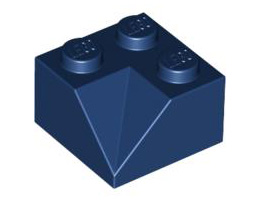 Ъглова тухличка 2X2/45° отвътре: {земно син}