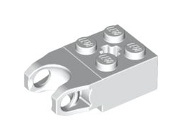 Technic, Brick Modified 2 x 2 with Ball Receptacle Reinforced and Axle Hole: {бял}