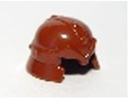 Minifigure, Headgear Helmet Castle with Cheek Protection and Studded Bands (Dwarf): {червеникаво-кафяв}