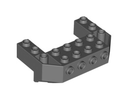 Train Front Sloping Base with 4 Studs: {тъмно каменно сив}