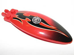 Windscreen 9 x 3 x 1 2/3 Bubble Canopy with Black End and Flames and Filler Cap Pattern: {ярко червен}
